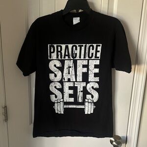 Black Graphic T-Shirt with White Print